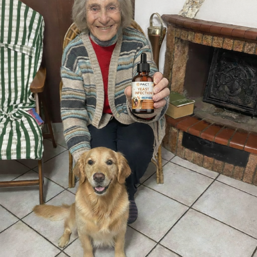 Margaret T. with product